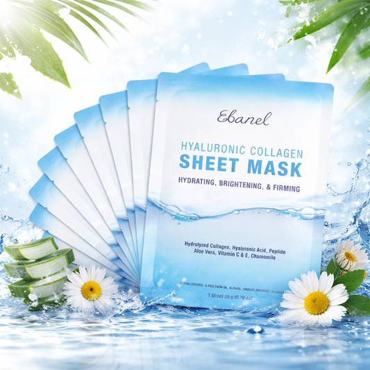 Raventinacosh® Hydrating Collagen Sheet Mask with Hyaluronic Acid – Deep Moisture, Skin Firming & Brightening Face Mask